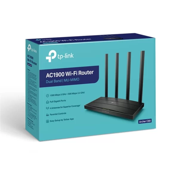 Router 4P Tp-Link Archer C80 Ac1900 Dual Band