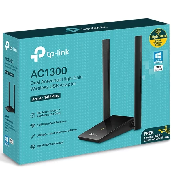 Archer T4U Plus High Gain P.Redw Usb Ac1300 D.Band (2636)