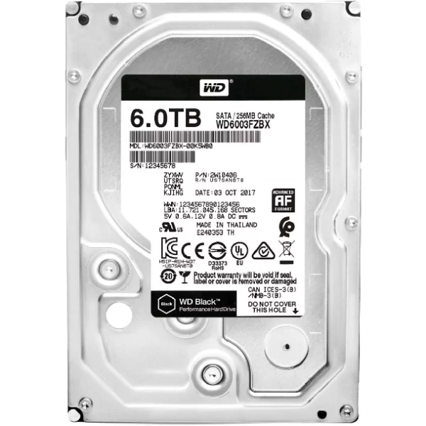 Disco Hdd 6Tb Western Digital Black 3.5 Sata 7200 256Mb