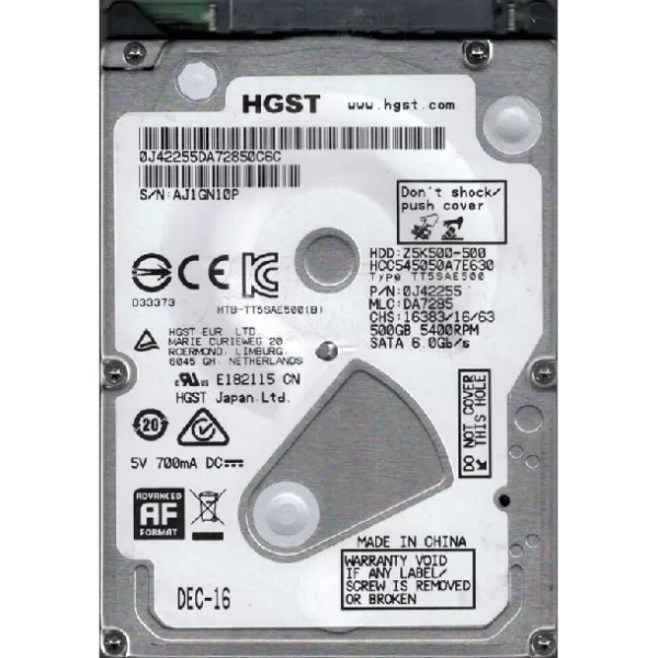 Disco Hdd 500Gb Hitachi P/Nb S-Ata 5400 7Mm Oem