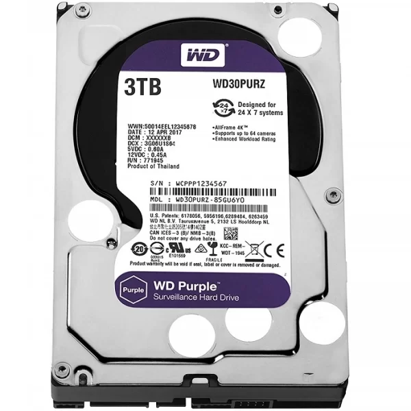 Disco Hdd 3Tb Western Digital Purple 3.5 64Mb