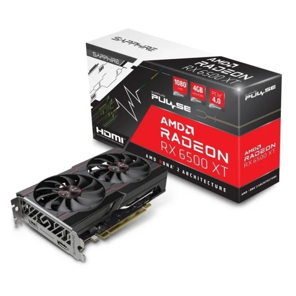 Placa De Video Amd Rx 6500 Xt 4Gb Sapphire Pulse Gaming Oc