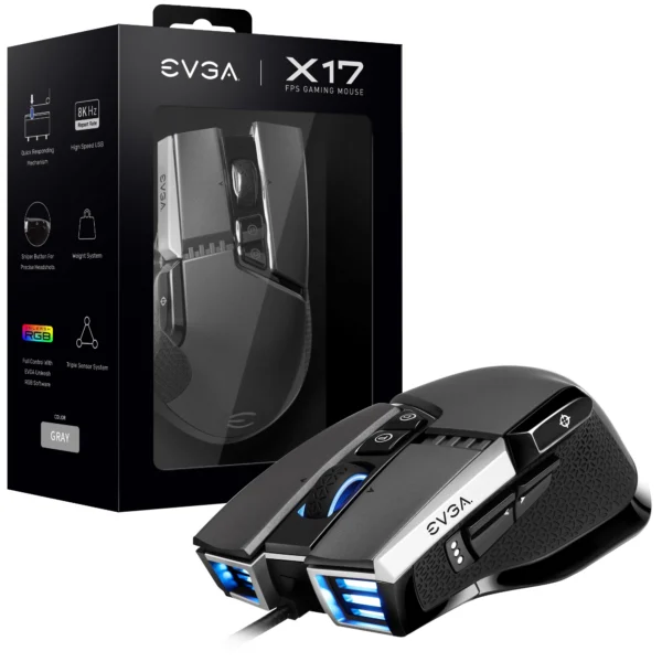 Mouse Gamer Evga X17 Wire Retail Grey