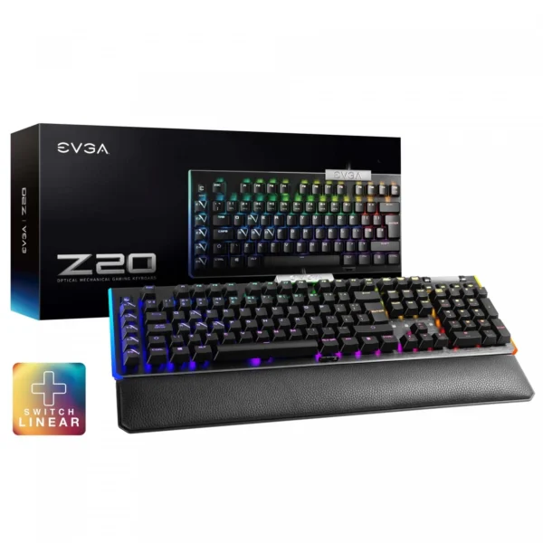 Teclado Gamer Evga Z20 Rgb Color Linear Dark Grey Sp