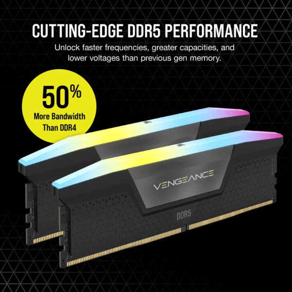 Memoria DDR5 Corsair 32Gb (2x16Gb) 6200 MHz Vengeance RGB Bl - Imagen 3