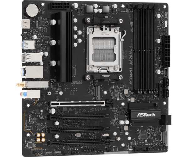 Mother Asrock (Am5) A620M-C R2.0 Ddr5 Wifi (Bulk) - Imagen 3