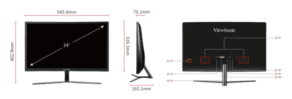 Outlet - Monitor Viewsonic Led 24" Curvo Vx2458-C-Mhd - Imagen 2