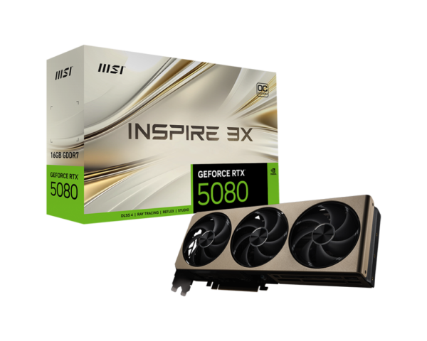 Placa de Video MSI GeForce RTX 5080 INSPIRE X3 OC 16G GDDR7