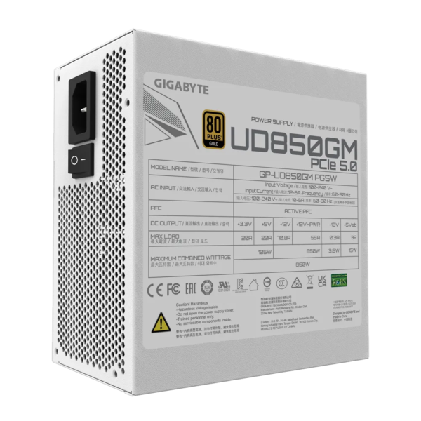 Fuente Gamer Gigabyte 850W 80 Plus White Pg5 - Imagen 6