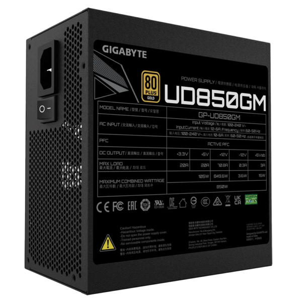 Fuente 850W Gigabyte Ud750Gm 80 Plus Gold Modular - Imagen 3