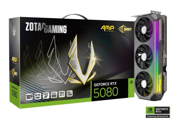 PLACA DE VIDEO ZOTAC RTX 5080 AMP EXTREME INFINITY 16GB GDDR7