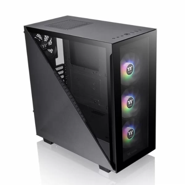 Gabinete Tt Divider 300 Tg Mid-Tower Fan X3 Argb Black - Imagen 3