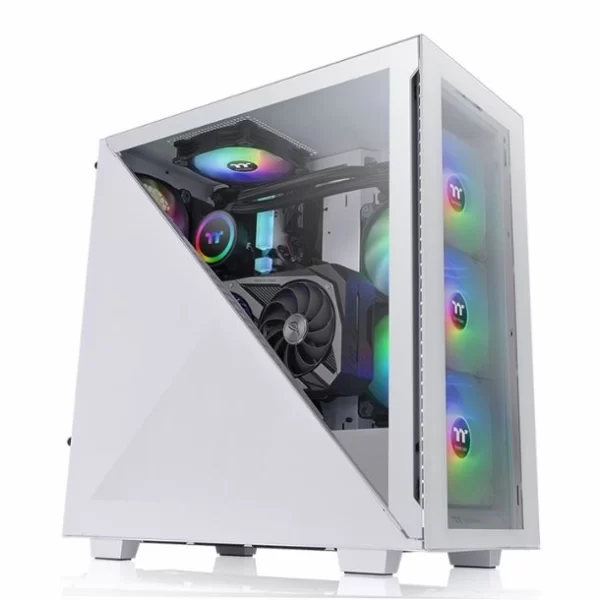 Gabinete Tt Divider 300 Tg Mid-Tower Fan X3 Argb White
