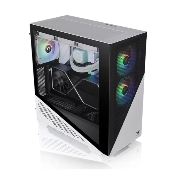 Gabinete Tt Divider 370 Mid-Tower Tg Fan X3 Argb Pwm Snow Wh - Imagen 2