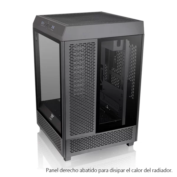 Gabinete Tt The Tower 500 Mid-Tower Tg X3 Fan X 2 Black - Imagen 4