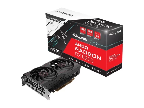 Placa De Video Amd Rx 6600 Radeon Sapphire Pulse Gaming 8Gd