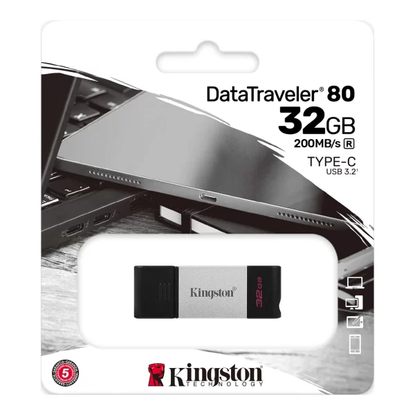 Pendrive Kingston Dt80 32Gb Usb Type C 3.2