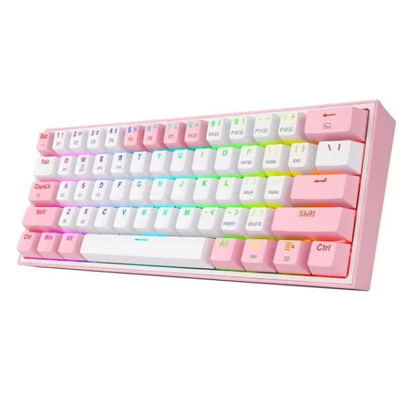 Teclado Gamer Redragon K616 Rgb Fizz Pro White/Pink - Imagen 2