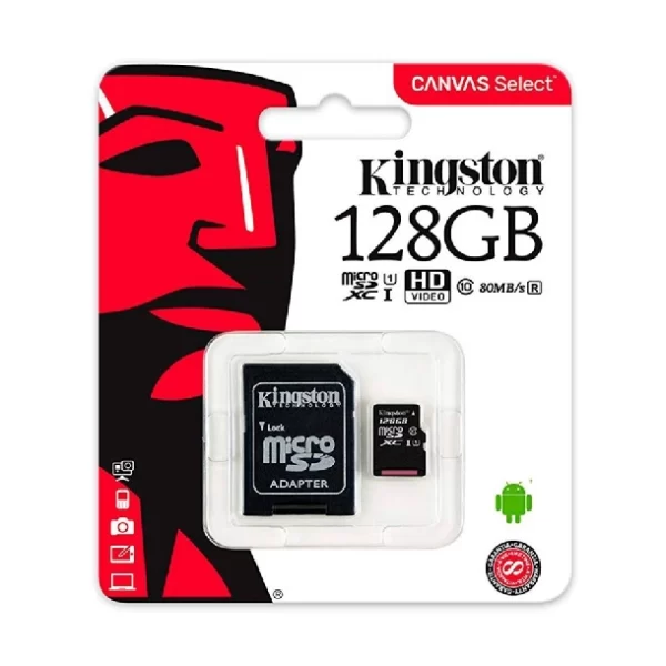 Micro Sd 128Gb C10 Kingston Canvas Select Plus