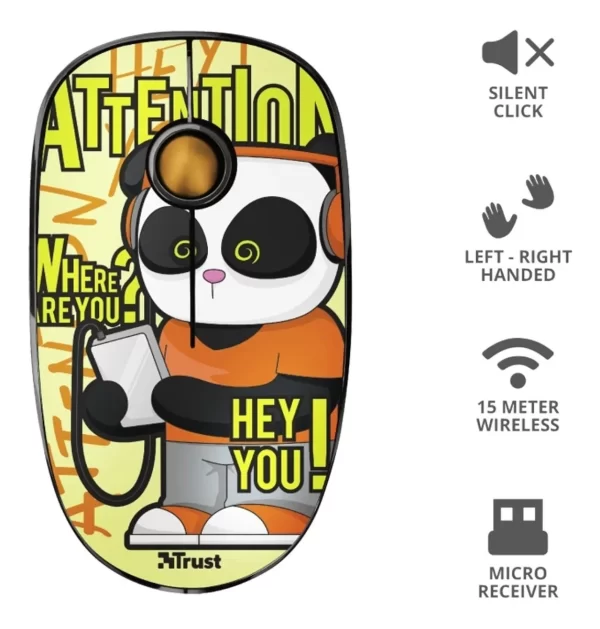 Mouse Trust Sketch Silent Wireless Yellow